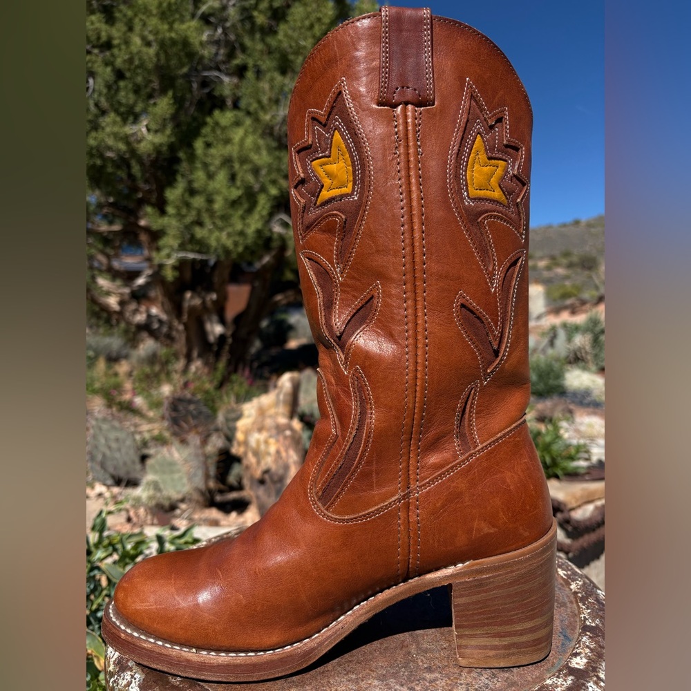 FRYE Campus Sabrina Floral Inlay Boots Vintage - Picture 2 of 16